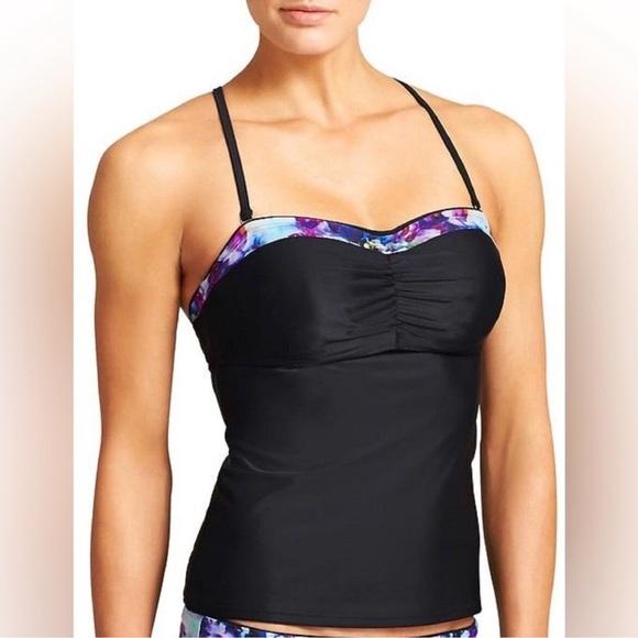 Athleta Floral Fade Bandeau Tankini - Picture 1 of 8